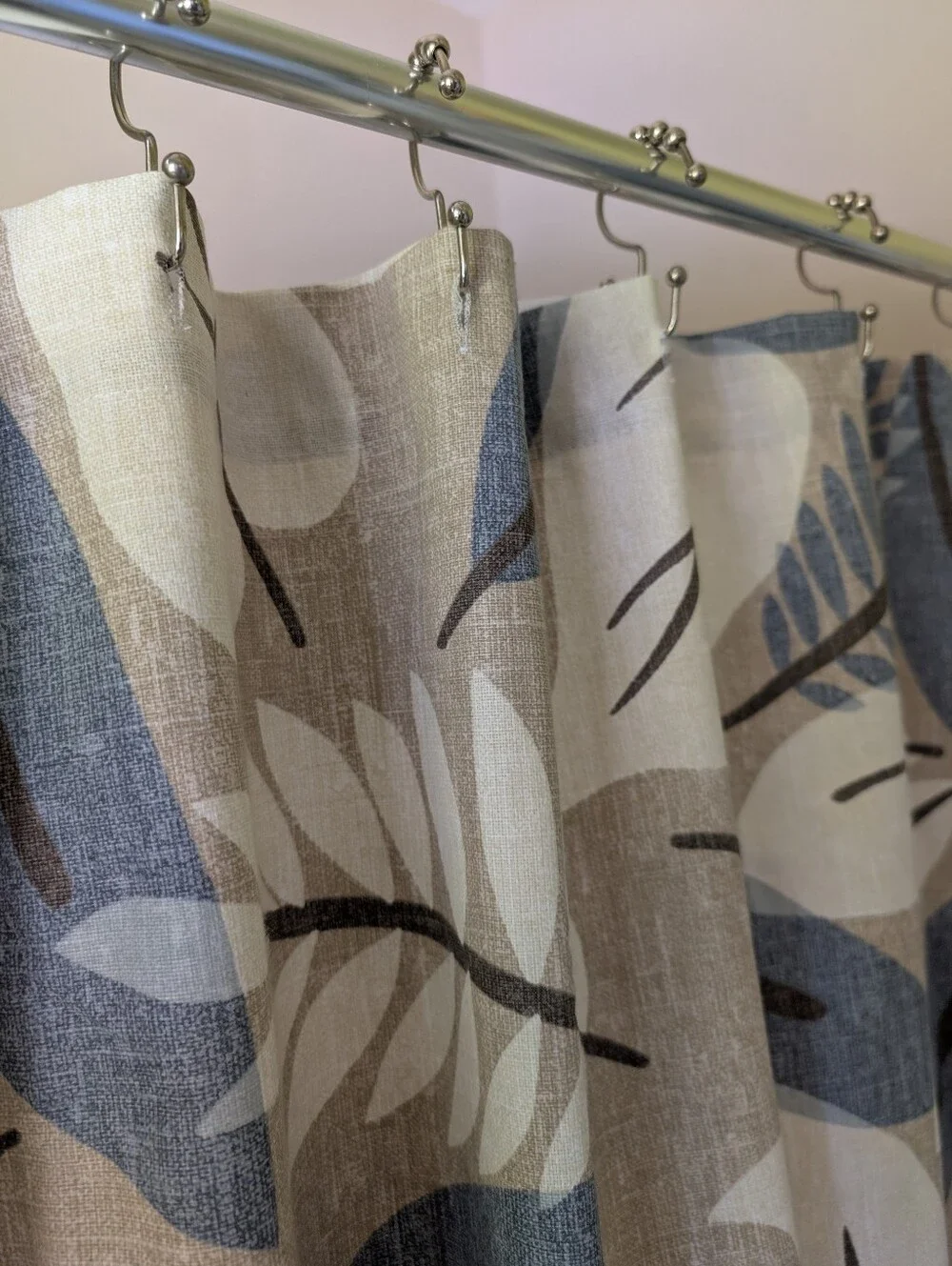 Blue Beige And Cream Designer Shower Curtain